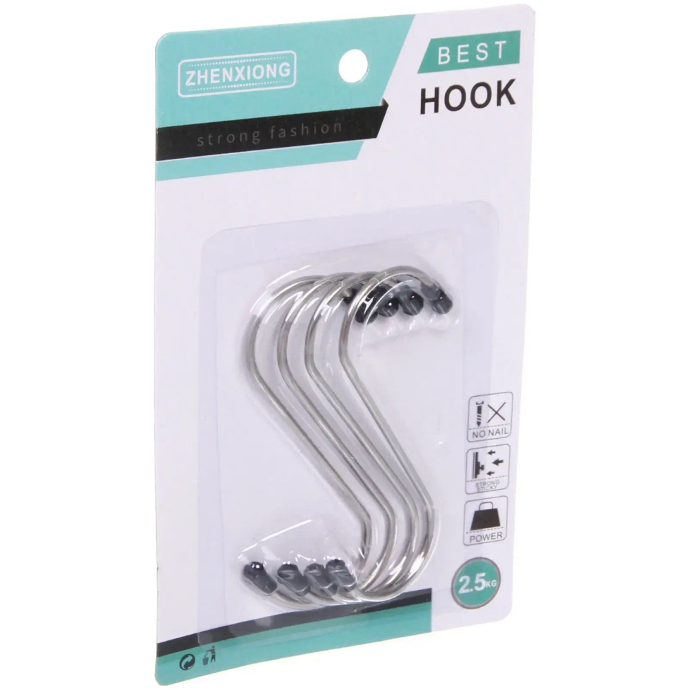 Крючки металлические в наборе 3шт S - формы «VOSTOKDOM», нагрузка 2.5кг