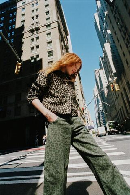 ZARA БРЮКИ С ЛЕОПАРДОВЫМ ПРИНТОМ, ЛЕОПАРДОВЫЙ