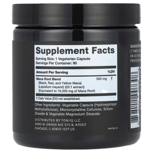 Toniiq, Мака, 90 капсул (500 мг на капсулу)