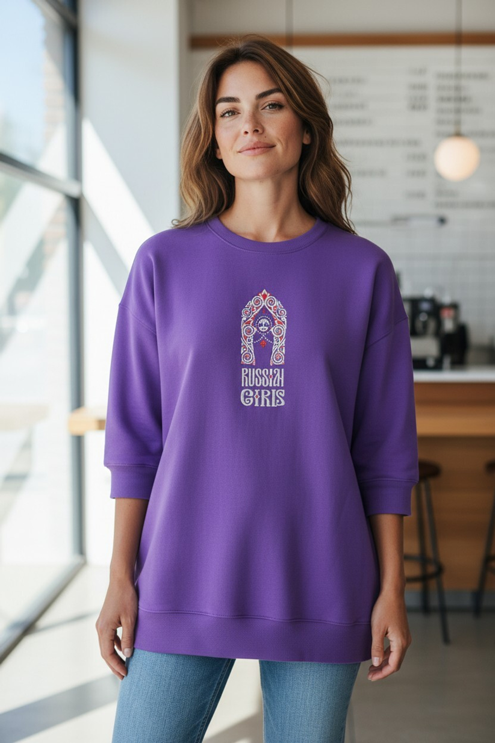 Футболка с вышивкой "Русская девочка"