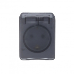 ATLASDESIGN PROFI IP54 О/У РОЗЕТКА с заземлением со шторками, 16А, АНТРАЦИТ