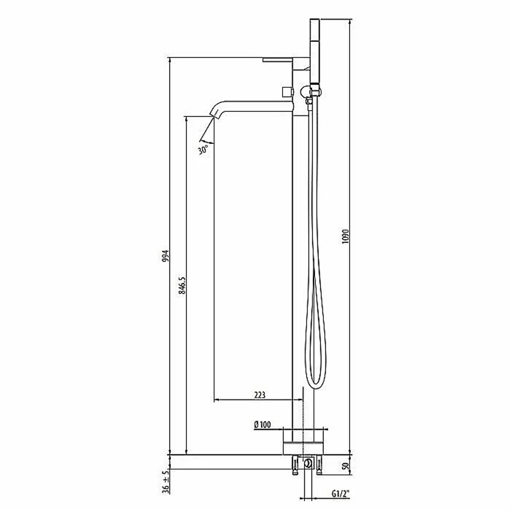 Смеситель для ванны Gattoni Circle Two 9108/91C0