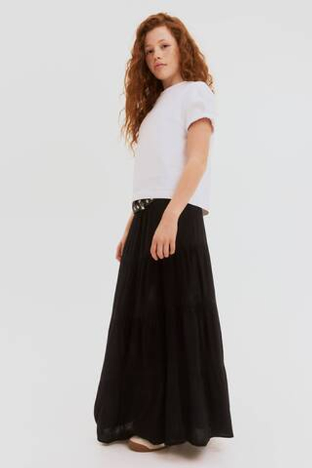 H&M Длинная юбка в складку, черный