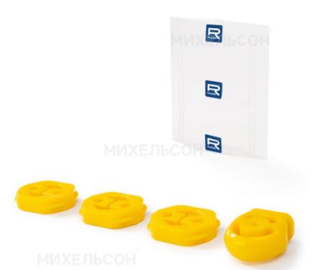 Крепление глушителя 2170-1203073 (кт2170-1203073-3шт+21213-1203073-1шт) полиуретан ЖЕЛТ RADDO 19658