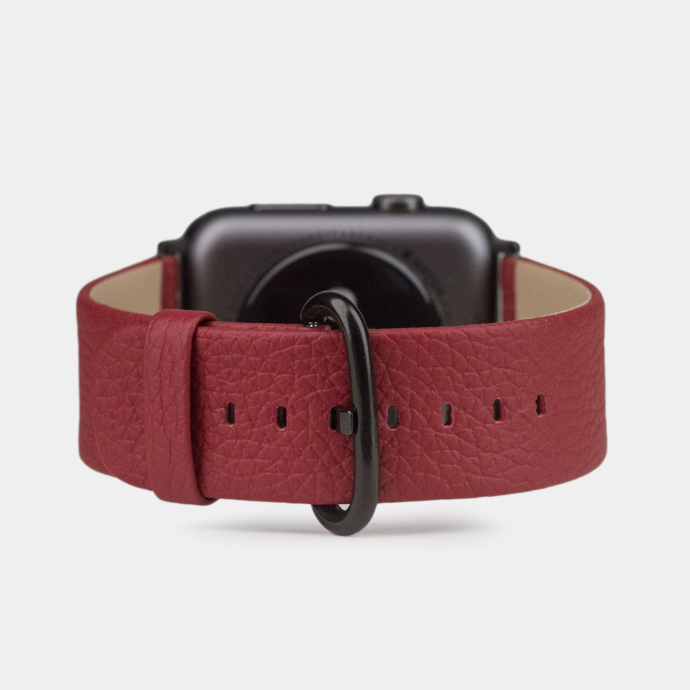 Ремешок кожаный для Apple Watch 42/44mm Classic вишневого цвета