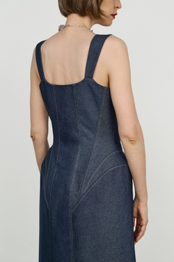 Платье-корсет макси из джинсы