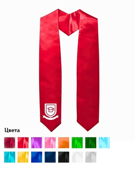 Галстук выпускника с лого наклейкой