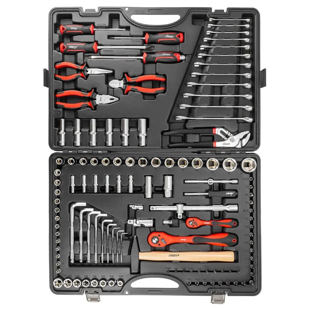 Набор инструментов 122 пр. 1/4'',1/2''(6гр.)(4-32мм) DISEN DS38901