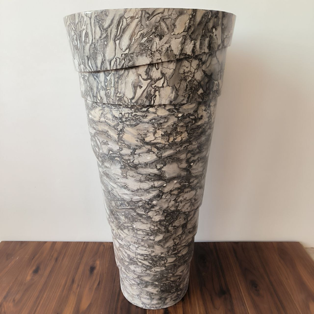 Раковина напольная из мрамора Pedestal Doreng Spiral MN-03221 (45*45*90 см)