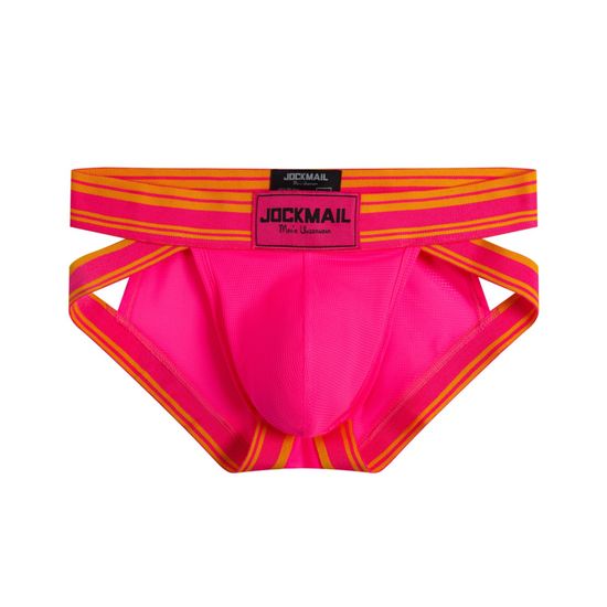 Мужские трусы брифы фуксия с вырезами по бокам JOCKMAIL JM2024-24
