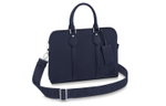LOUIS VUITTON Cow Leather Shoulder Bag, Crossbody Bag, Handbag, Briefcase Large Men"s Marine Blue