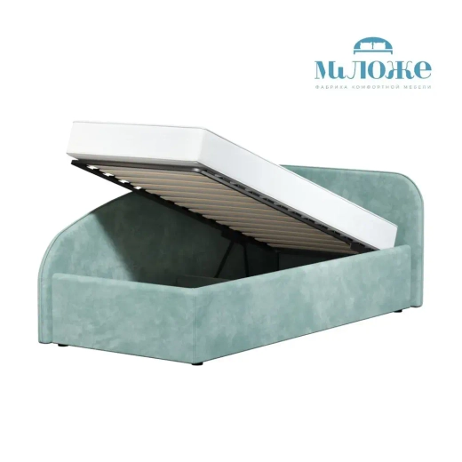 Кровать Элис 90х200 Мятный Велюр Правый Угол