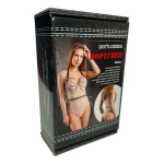 Кожаная черная портупея с цепочками БДСМ Арсенал Lady's Arsenal Aura 300-08