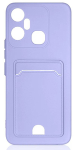 Силиконовый чехол с отделением для карты для Infinix Smart 6 Plus violet DF