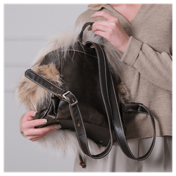 Меховой рюкзак «Пушистый из рыси»
