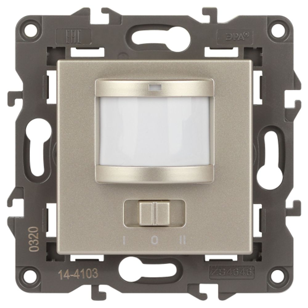 14-4103-04 ЭРА Датчик движения 2-проводной, 180-240В, 200Вт, IP20, Эра Elegance, шампань