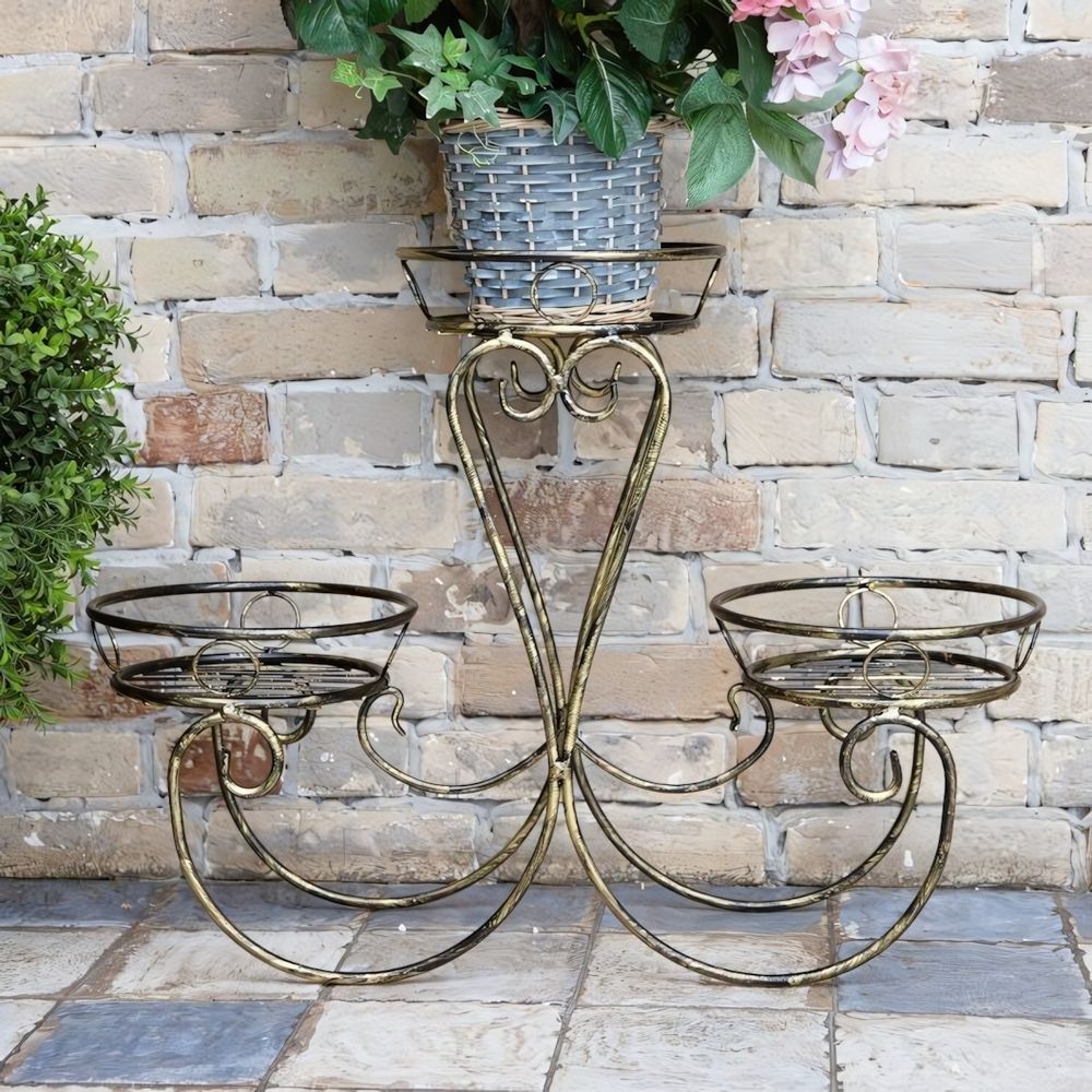 Подставка для цветов напольная "Лиана" на 3 горшка, металл М0000251