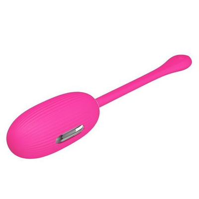 Ярко-розовое виброяйцо Doreen с электростимуляцией и управлением через приложение (Цвет: ярко-розовый)