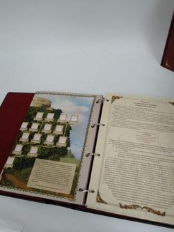 Альбом родословная книга "Гербовая" с литьем, в обложке из натуральной кожи