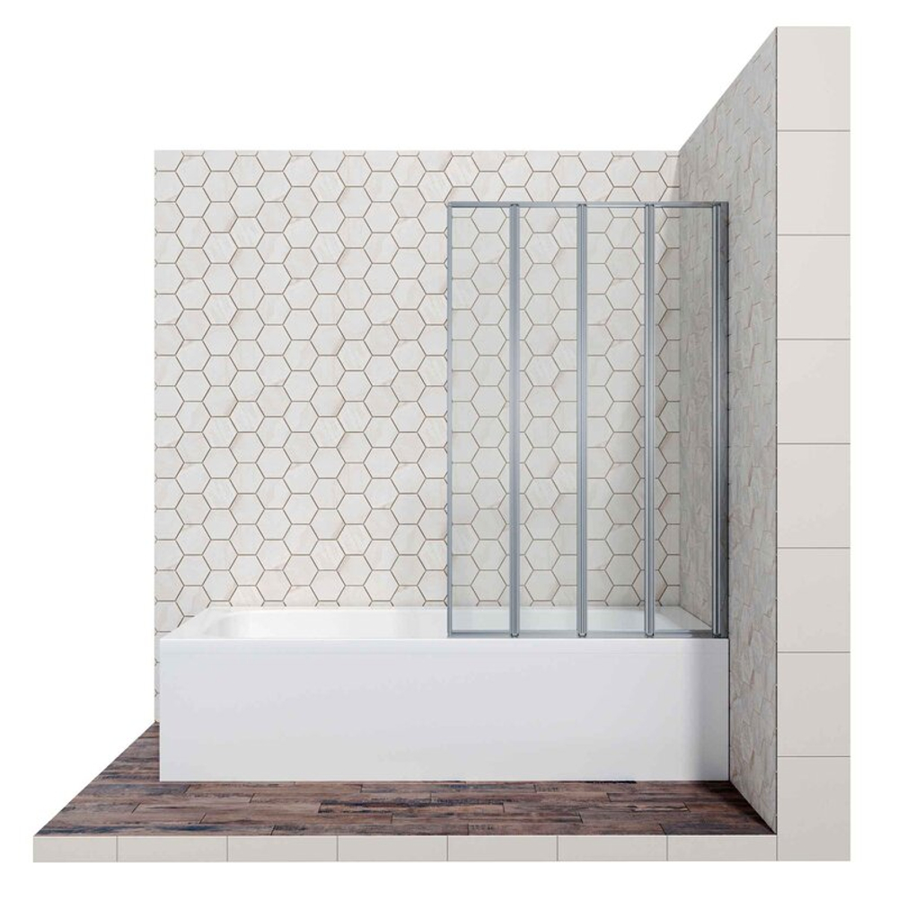 Шторка для ванны Ambassador Bath Screens 16041111R (100х140) хром,стекло прозрачное,складная,1 место