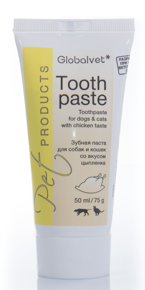 Globalvet: Toothpaste зубная паста, 50мл со вкусом цыпленка д/собак и кошек