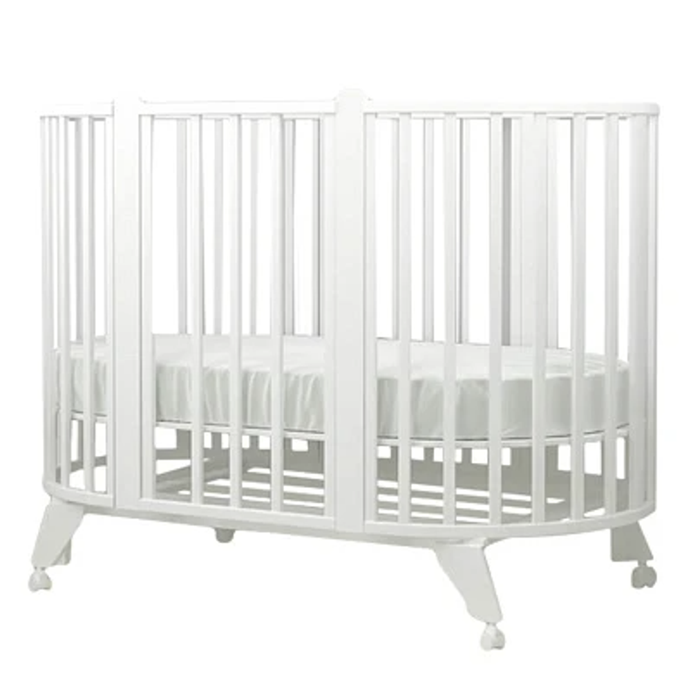 Кровать детская "София" NEW 6в1 круг-овал с универсальным маятником белый