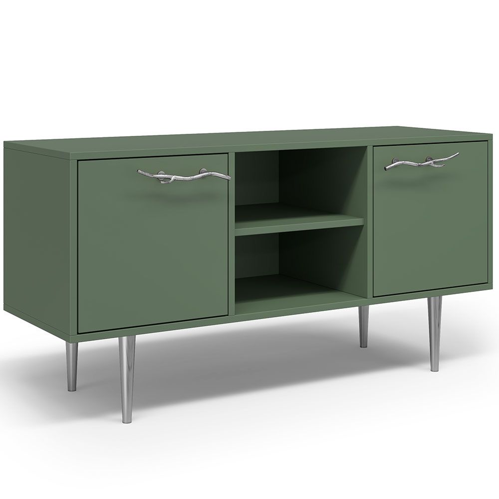 Тумба под ТВ Арт Колор matte 117см Стайл Сильвер Зеленый нефрит матовый