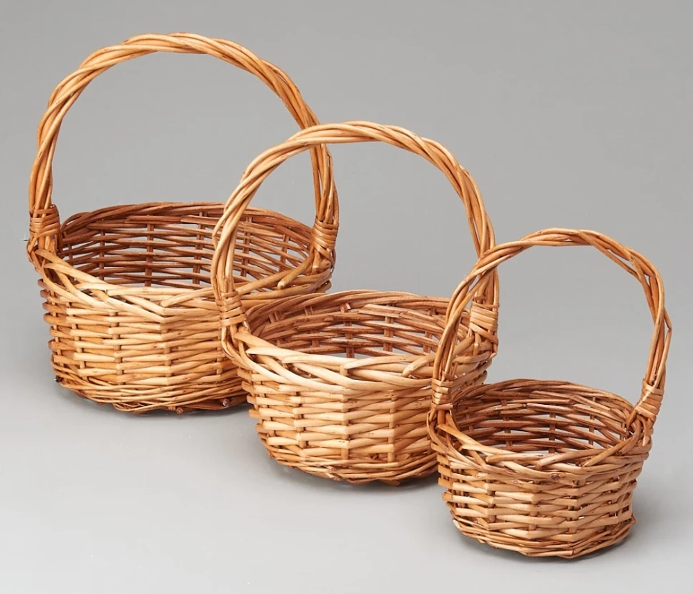 Корзина 33х11х27 см Набор 3шт с ручкой (Коричневый)