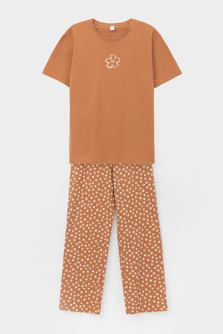 пижама  для девочки  КБ 2818/миндаль,цветочный вальс