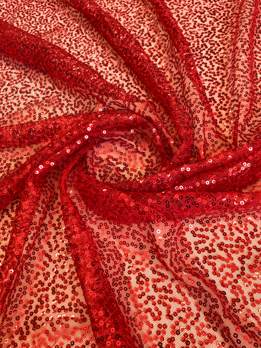 Сетка паетки красный