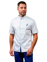 Блуза медицинская мужская Доктор стиль Алекс с коротким рукавом, темно-синий, 52