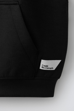 ZARA ЖИЛЕТ ИЗ ИНТЕРЛОКА С ЭТИКЕТКОЙ, ЧЕРНЫЙ