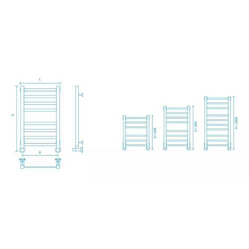 Полотенцесушитель Маргроид Вид 81/10 80х50 водяной Лесенка профильный, хром