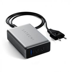 Сетевое зарядное устройство Satechi Compact Charger 2хUSB-C 100W + USB-A 12W GaN (ST-TC100GM-EU) Space Gray