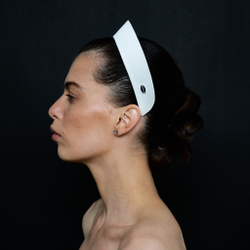 Кокошник S белый с бабочками