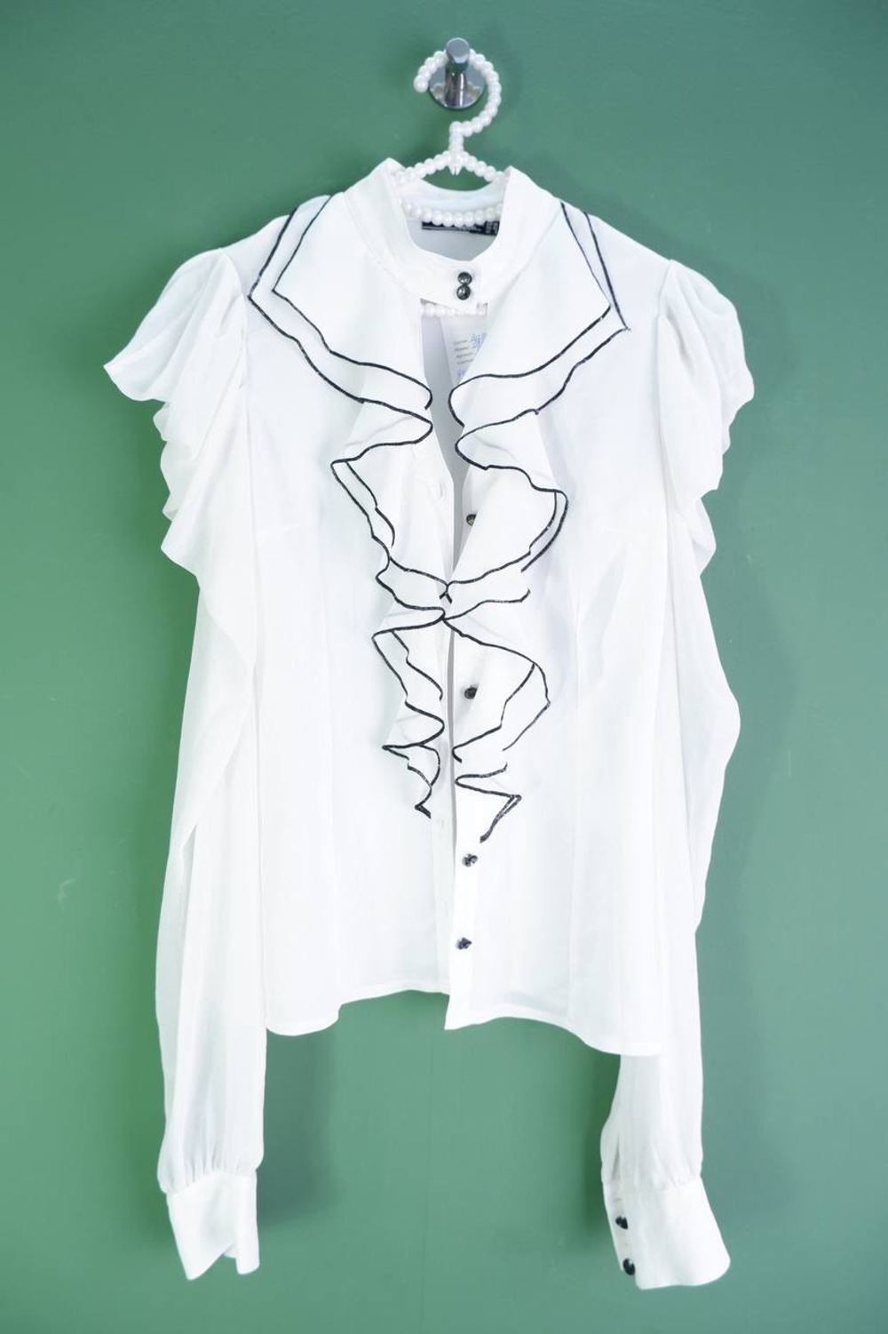 Блузка Shendel с контрастной строчкой, маркировка 36, визуально 42 размер