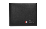 JAGUAR Cow Leather Wallet, Ticket Clip, Card Holder Men"s Black