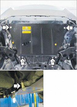 Усиленная защита Motodor картера двигателя, кпп. 2 мм, сталь. для Toyota RAV 4 2010-2013 арт.02552