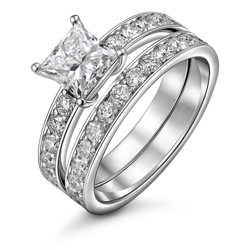 Кольцо двойное с выращенными бриллиантами 2,131 ct