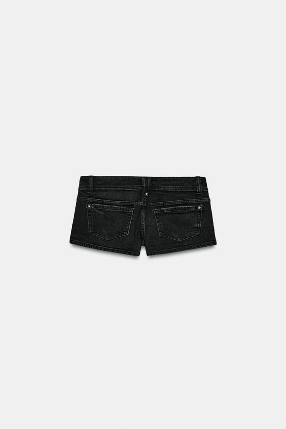 ZARA ДЖИНСОВЫЕ МИНИ-ШОРТЫ TRF С НИЗКОЙ ПОСАДКОЙ, УГОЛЬНЫЙ