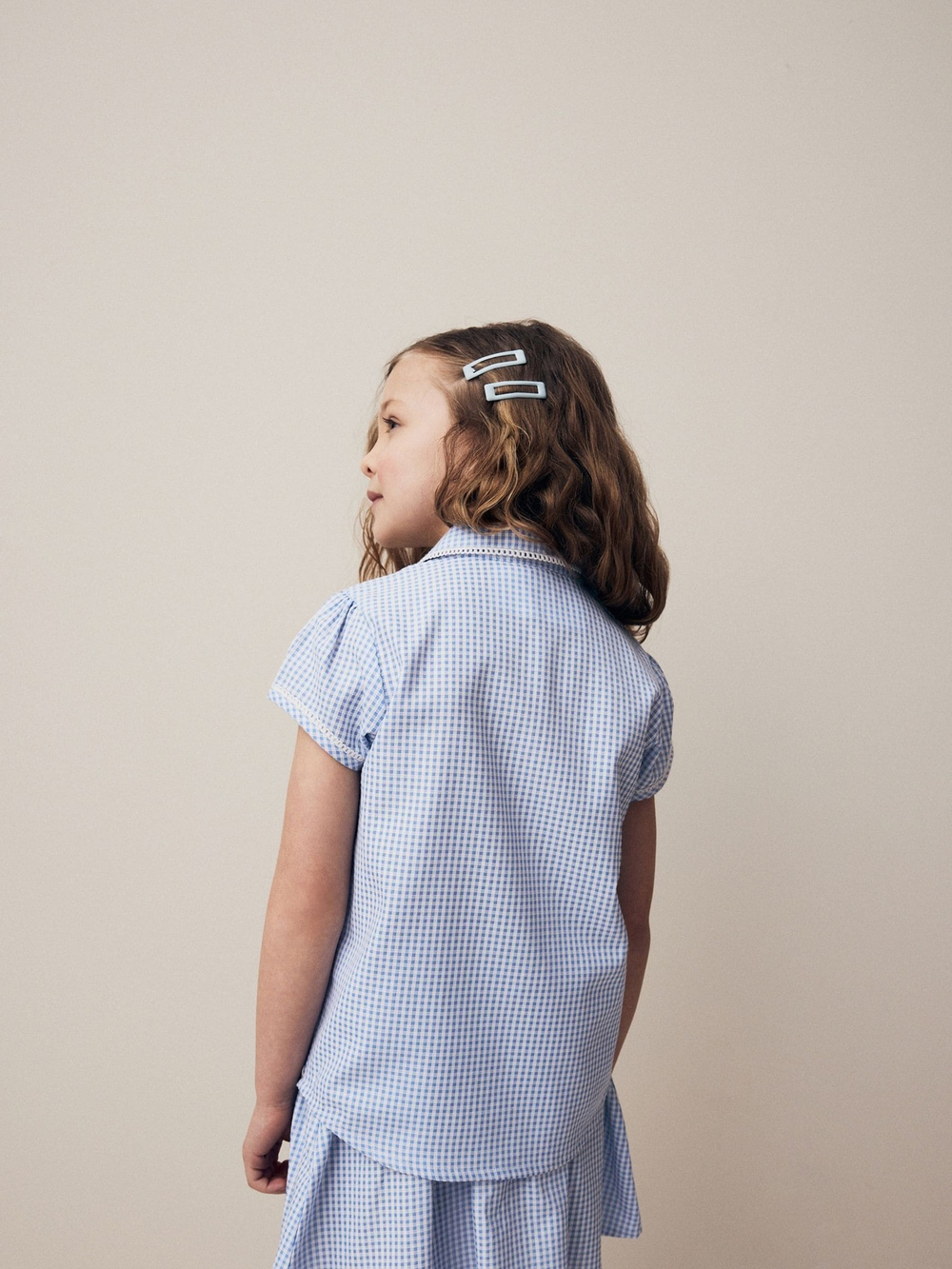 Рубашка с коротким руковом для девочки Next Q77-085, Голубой