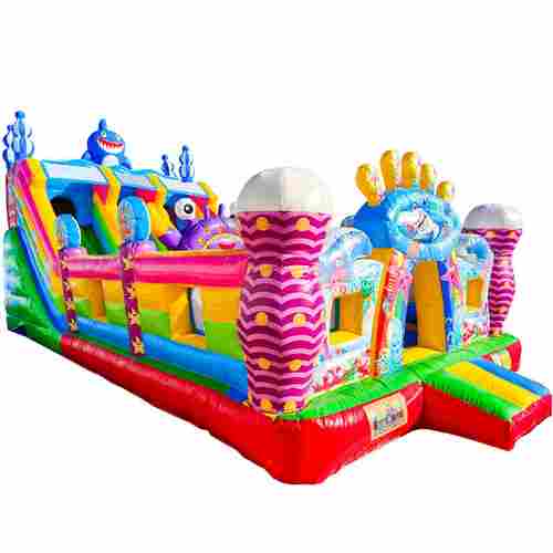 Коммерческий надувной батут  «В гостях у моря 2» с горкой, 10*5*5 м