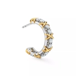 Серьги из платины и жёлтого золота 18k с бриллиантами, Tiffany 💠 Sixteen stone - Jean Shlumberge - Единственные в наличии