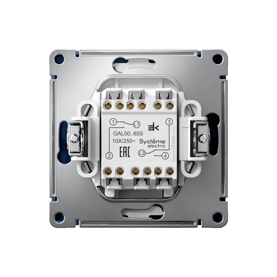 Переключатель 2-кл. ArtGallery 10AX быстрозажим. клем. механизм аквамарин SE GAL001165S