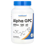 Nutricost, Alpha GPC, 120 капсул (300 мг в 1 капсуле)