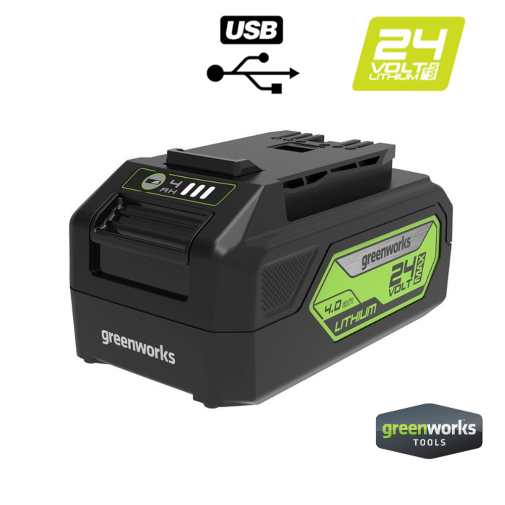 Аккумулятор с USB разъемом Greenworks G24USB4, 2939307,24v, 4 А·ч