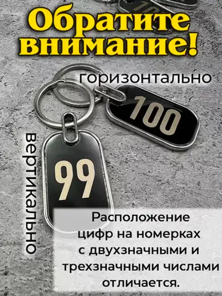 Номерки на ключи металл