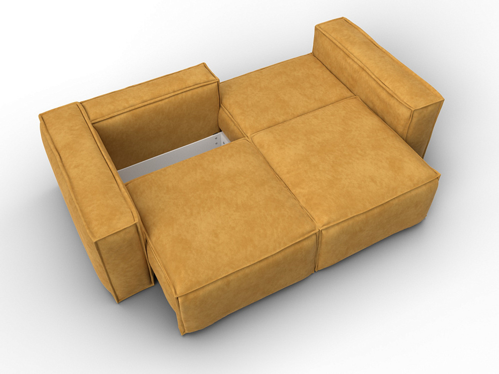 Диван прямой Лига-081 НПБ ВЕЛЮР BRUT 10 желтый