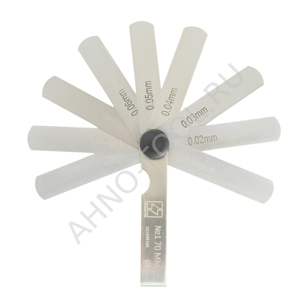 Набор щупов №1 (0.02 - 0.1мм), 9 пластин, 70мм ГОСРЕЕСТР 90277-23 ТОЧИНТЕХ