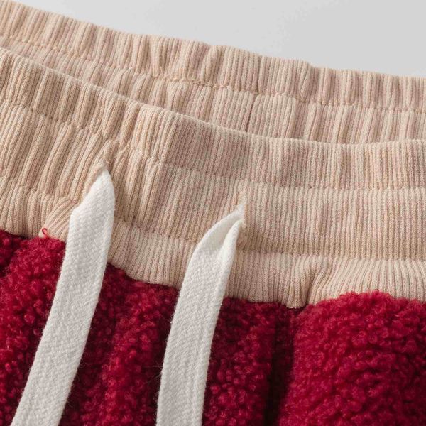 Брюки Little Lamb бордовый/песочный - фото 3